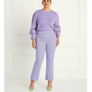 Hill House Pants Womens Medium Lavender Claire Side Zipper Stretchy Viscose Crop